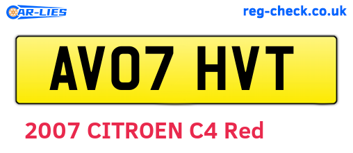 AV07HVT are the vehicle registration plates.