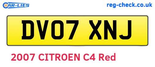 DV07XNJ are the vehicle registration plates.