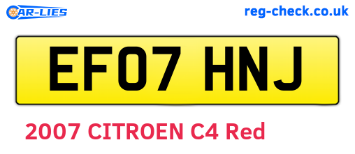 EF07HNJ are the vehicle registration plates.