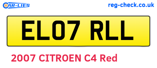 EL07RLL are the vehicle registration plates.