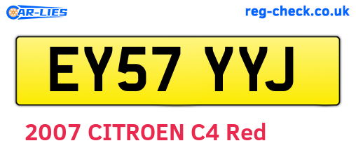 EY57YYJ are the vehicle registration plates.