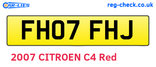 FH07FHJ are the vehicle registration plates.