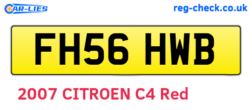 FH56HWB are the vehicle registration plates.