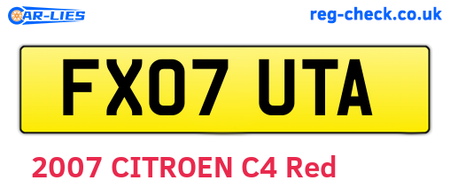 FX07UTA are the vehicle registration plates.