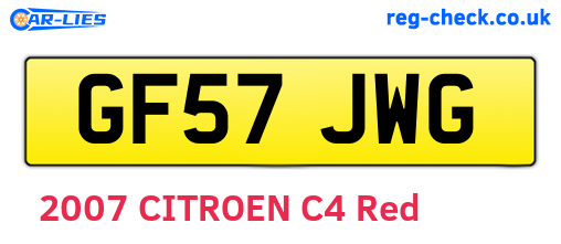 GF57JWG are the vehicle registration plates.