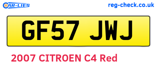 GF57JWJ are the vehicle registration plates.