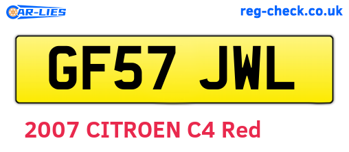 GF57JWL are the vehicle registration plates.