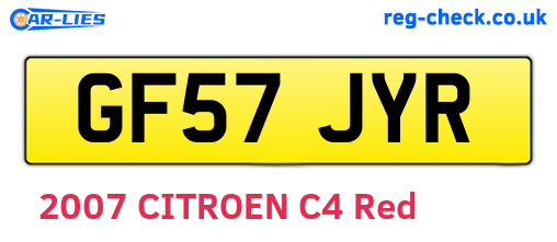 GF57JYR are the vehicle registration plates.