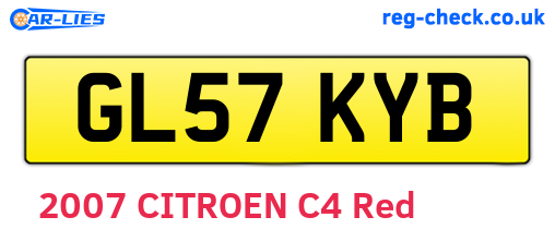 GL57KYB are the vehicle registration plates.