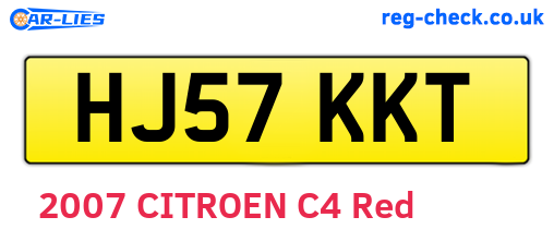 HJ57KKT are the vehicle registration plates.