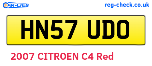 HN57UDO are the vehicle registration plates.