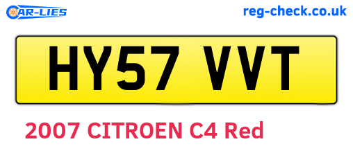 HY57VVT are the vehicle registration plates.