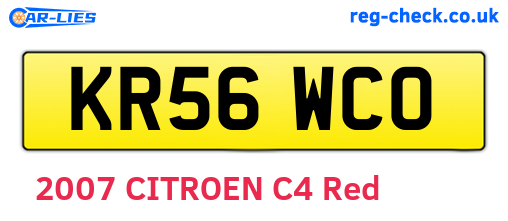 KR56WCO are the vehicle registration plates.