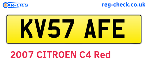 KV57AFE are the vehicle registration plates.
