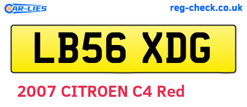 LB56XDG are the vehicle registration plates.