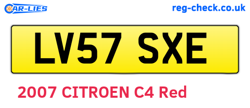 LV57SXE are the vehicle registration plates.
