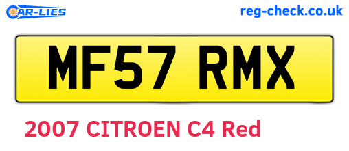 MF57RMX are the vehicle registration plates.
