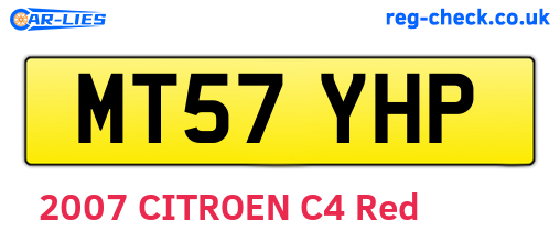MT57YHP are the vehicle registration plates.