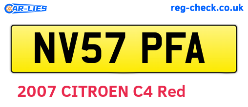 NV57PFA are the vehicle registration plates.