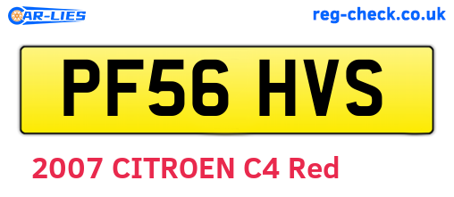 PF56HVS are the vehicle registration plates.