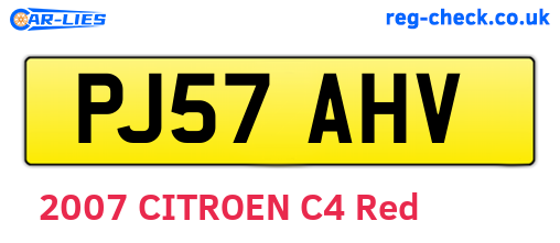 PJ57AHV are the vehicle registration plates.
