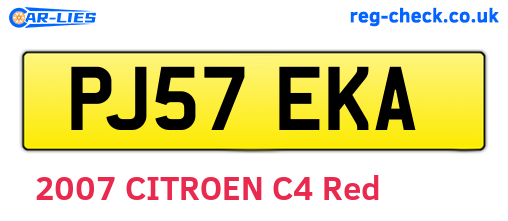 PJ57EKA are the vehicle registration plates.