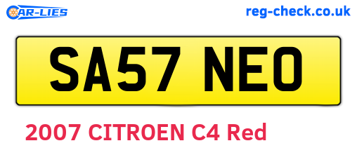 SA57NEO are the vehicle registration plates.