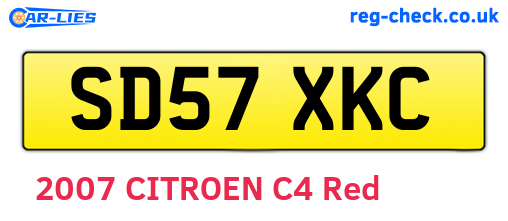 SD57XKC are the vehicle registration plates.