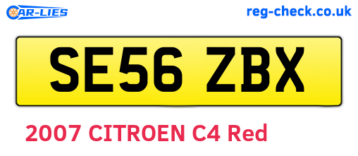 SE56ZBX are the vehicle registration plates.