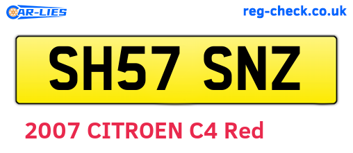 SH57SNZ are the vehicle registration plates.