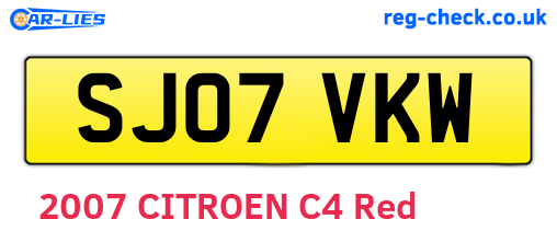 SJ07VKW are the vehicle registration plates.