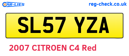 SL57YZA are the vehicle registration plates.