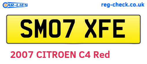 SM07XFE are the vehicle registration plates.