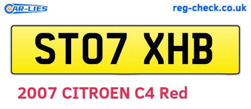 ST07XHB are the vehicle registration plates.