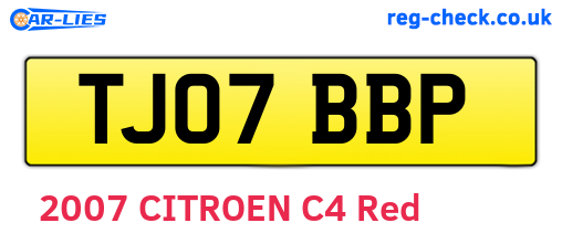 TJ07BBP are the vehicle registration plates.