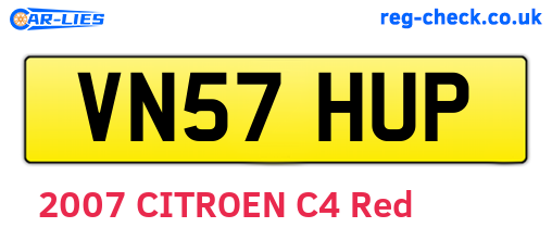VN57HUP are the vehicle registration plates.