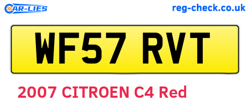 WF57RVT are the vehicle registration plates.