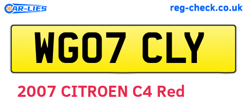 WG07CLY are the vehicle registration plates.