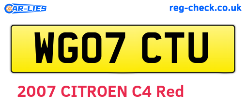 WG07CTU are the vehicle registration plates.