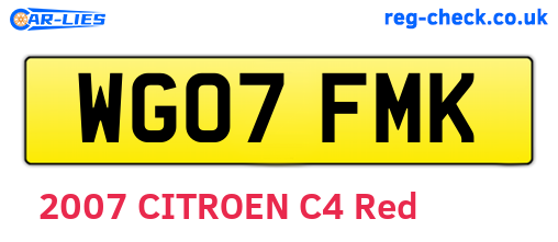WG07FMK are the vehicle registration plates.