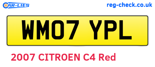 WM07YPL are the vehicle registration plates.