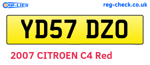 YD57DZO are the vehicle registration plates.