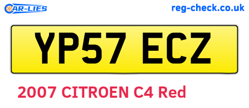 YP57ECZ are the vehicle registration plates.