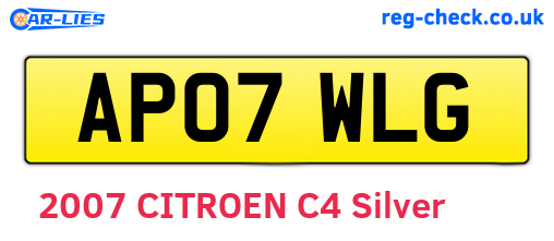AP07WLG are the vehicle registration plates.