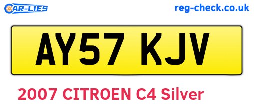 AY57KJV are the vehicle registration plates.