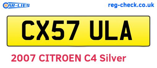 CX57ULA are the vehicle registration plates.