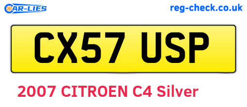 CX57USP are the vehicle registration plates.