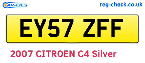 EY57ZFF are the vehicle registration plates.