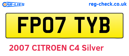 FP07TYB are the vehicle registration plates.
