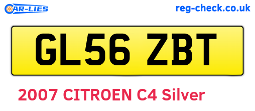GL56ZBT are the vehicle registration plates.